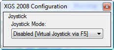 XGS 2008 Joystick Config Screen